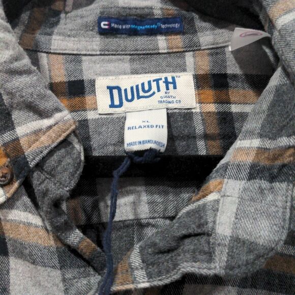 Duluth Mens Magna Ready Free Swingin Flannel Relaxed Fit LS Shirt Size XL Gray - Picture 5 of 13